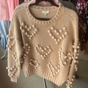 Kori Pom Pom Heart Sweater